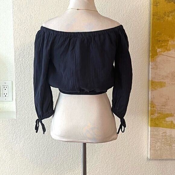 NWOT ROXY Bali Shore Off-The-Shoulder Top - Blue - Women's Size Small - Picture 7 of 8